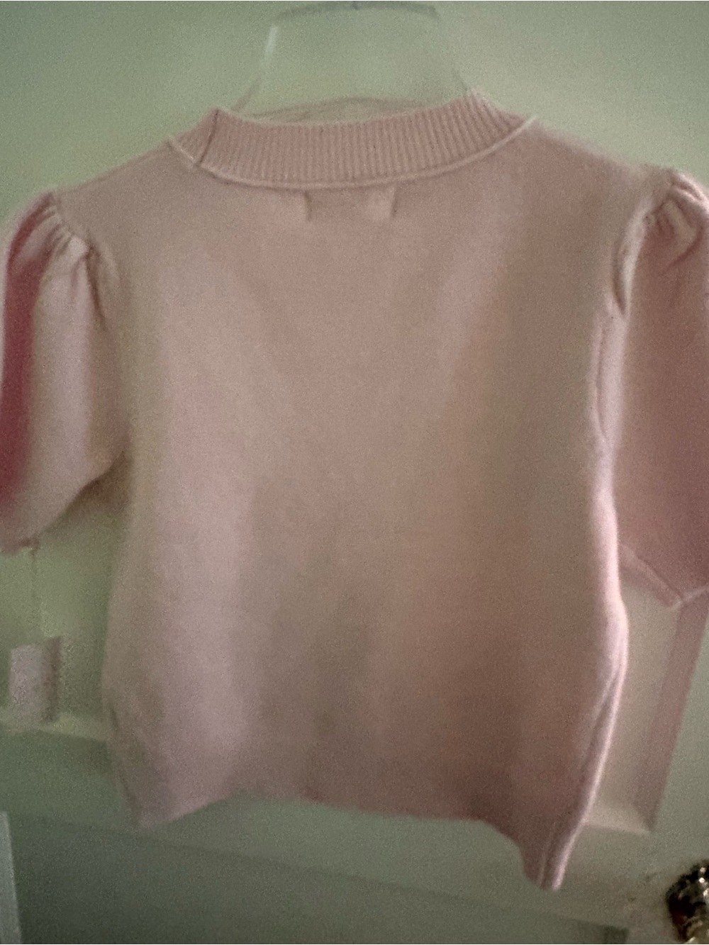 Jessica Simpson Pale Pink Puff-Sleeve Crewneck Sweater - Picture 2 of 3